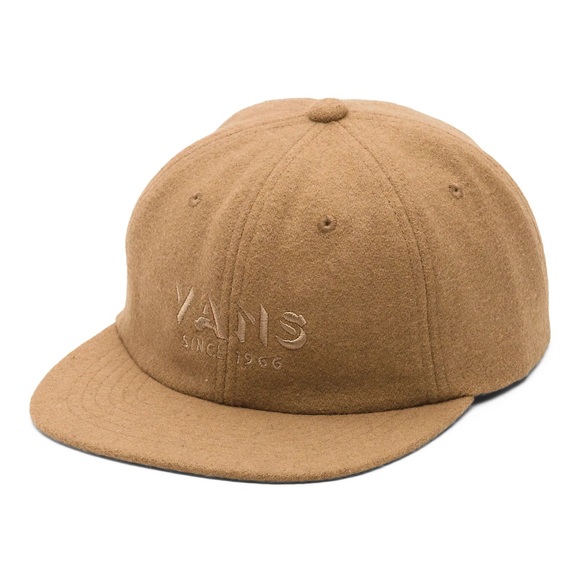 VANS CLARK VINTAGE UNSTRUTURED JOCKEY HAT WOOL BROWN - Picture 1 of 10